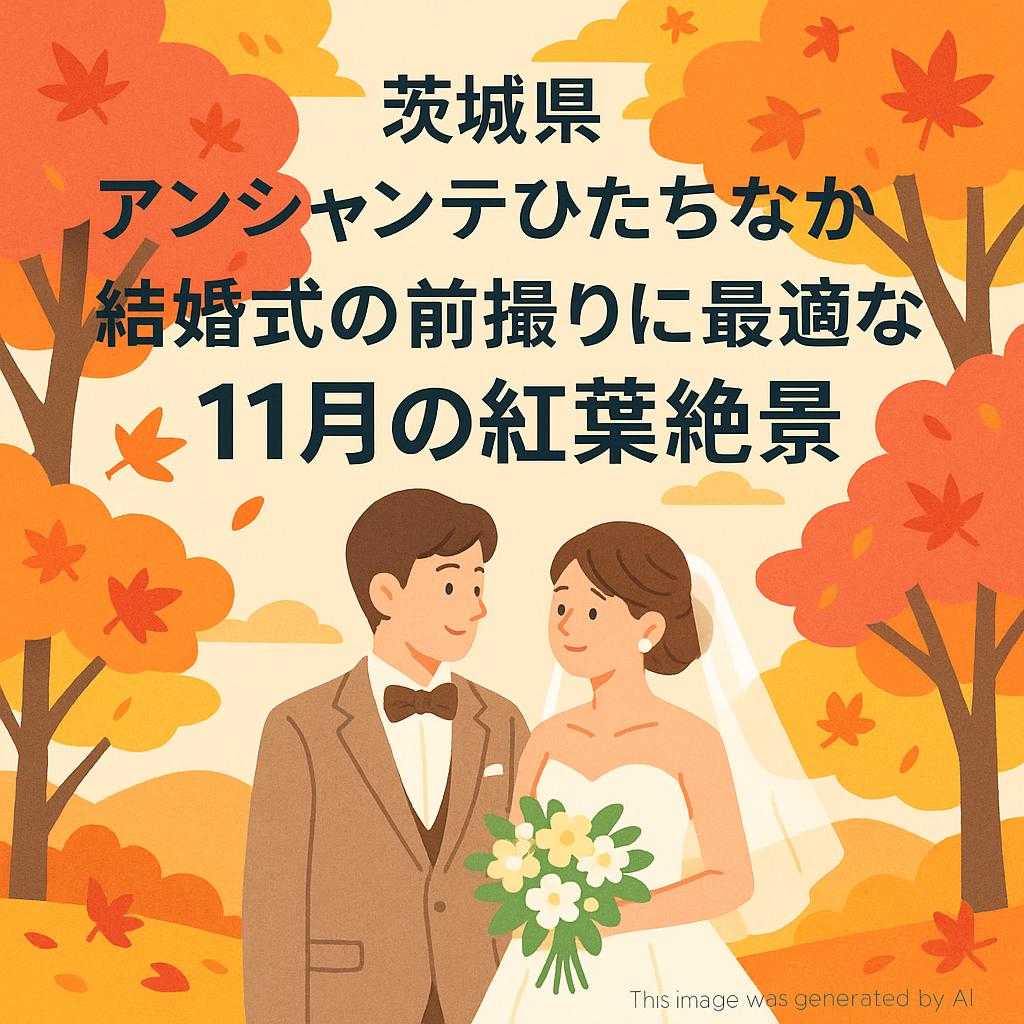 茨城県 アンシャンテひたちなか 結婚式の前撮りに最適な11月の紅葉絶景
