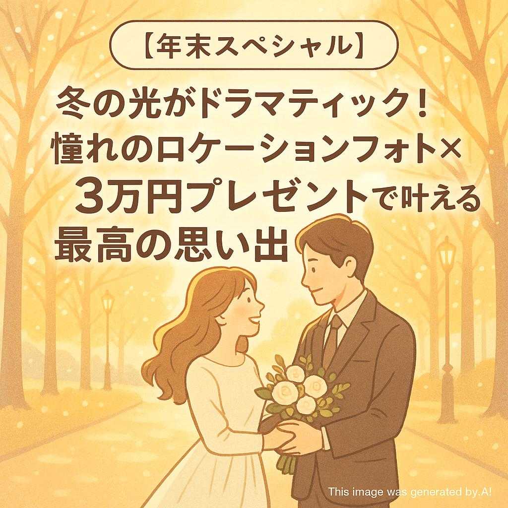 【年末スペシャル】冬の光がドラマティック！憧れのロケーションフォト×3万円プレゼントで叶える最高の思い出