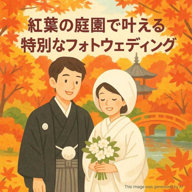 紅葉の庭園で叶える特別なフォトウェディング