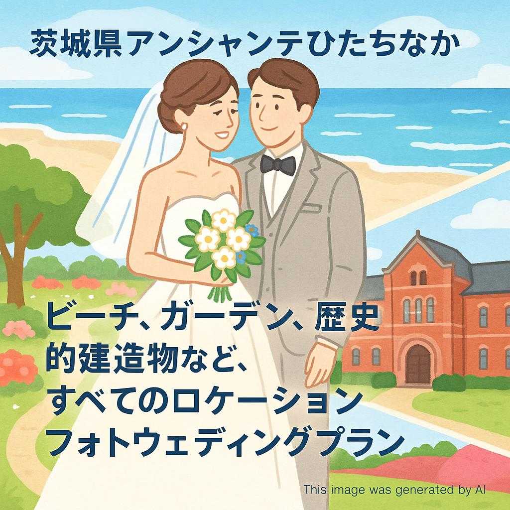 茨城県アンシャンテひたちなか ビーチ、ガーデン、歴史的建造物など、すべてのロケーションフォトウェディングプラン