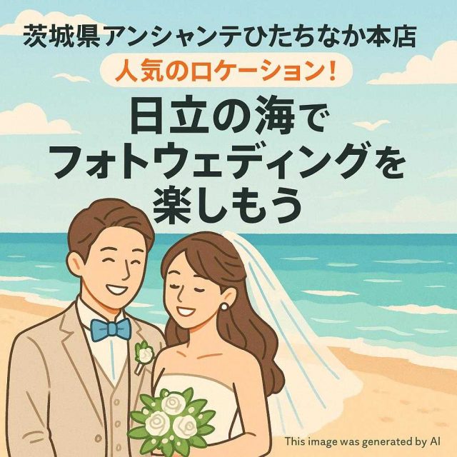 茨城県アンシャンテひたちなか本店 人気のロケーション！日立の海でフォトウェディングを楽しもう