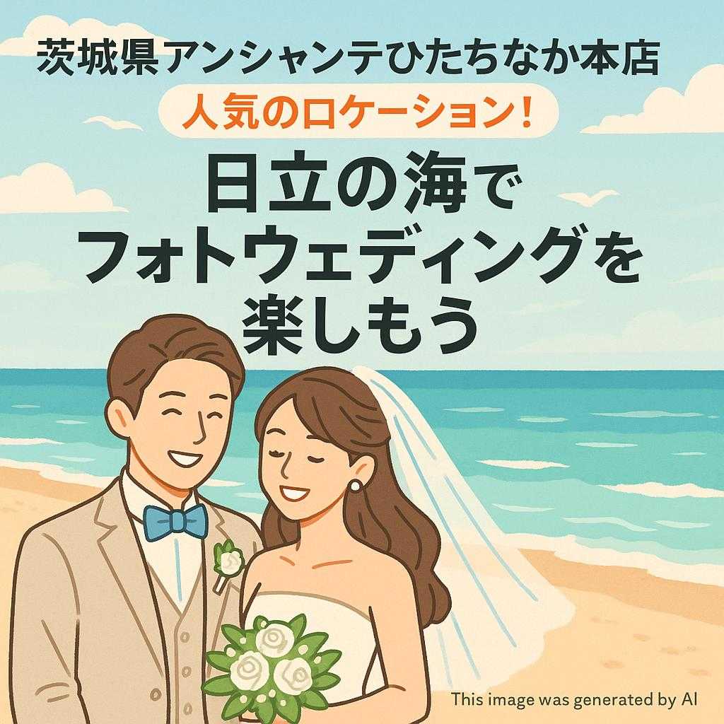 茨城県アンシャンテひたちなか本店 人気のロケーション！日立の海でフォトウェディングを楽しもう