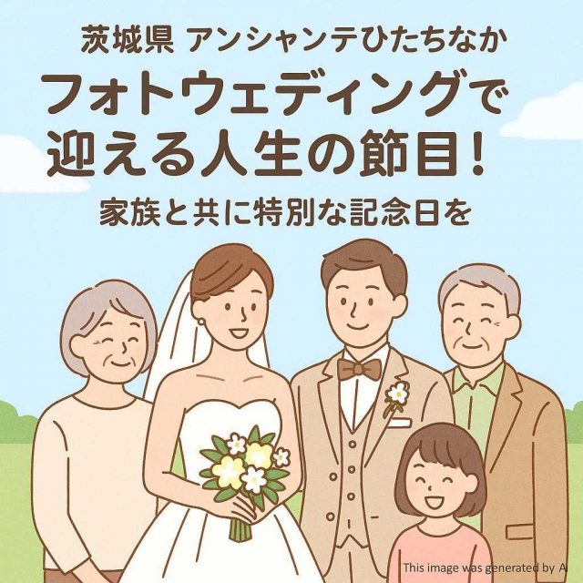 茨城県 アンシャンテひたちなか フォトウェディングで迎える人生の節目！家族と共に特別な記念日を