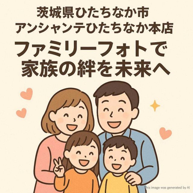 茨城県ひたちなか市アンシャンテひたちなか本店ファミリーフォトで家族の絆を未来へ