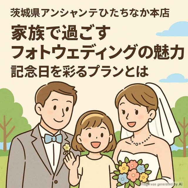 茨城県アンシャンテひたちなか本店 家族で過ごすフォトウェディングの魅力！記念日を彩るプランとは