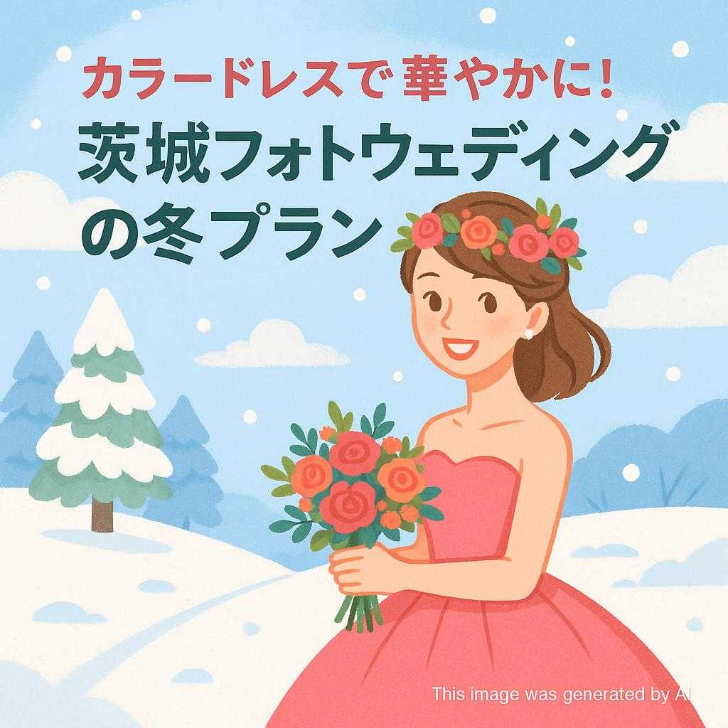カラードレスで華やかに! 茨城フォトウェディングの冬プラン