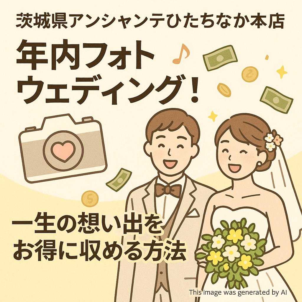 茨城県アンシャンテひたちなか本店 年内フォトウェディング!一生の想い出をお得に収める方法