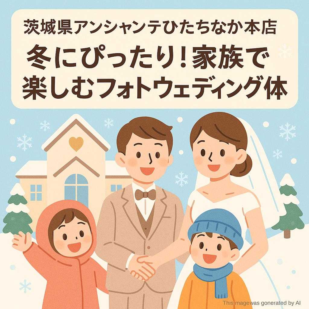 茨城県アンシャンテひたちなか本店 冬にぴったり！家族で楽しむフォトウェディング体験