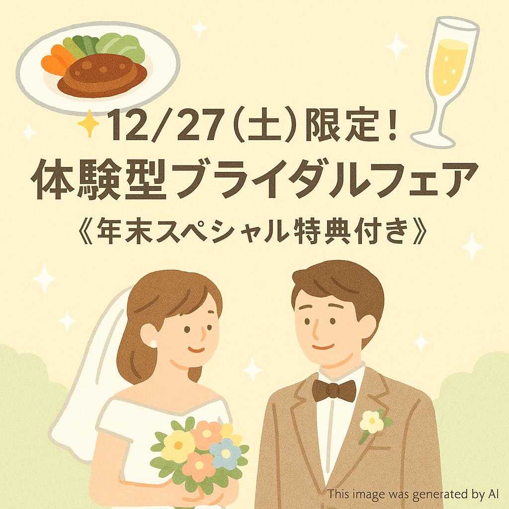 ✨12/27（土）限定！体験型ブライダルフェア 《年末スペシャル特典付き》