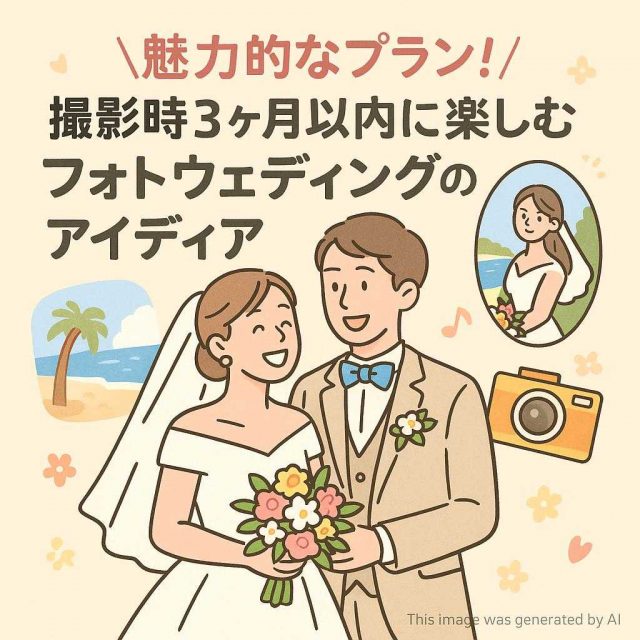 魅力的なプラン！撮影時3ヶ月以内に楽しむフォトウェディングのアイディア