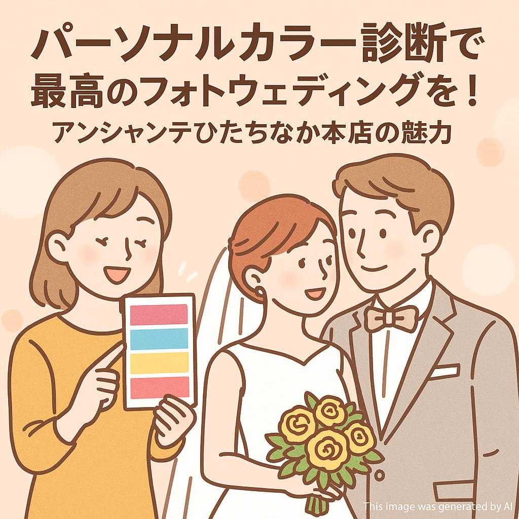 パーソナルカラー診断で最高のフォトウェディングを!アンシャンテひたちなか本店の魅力