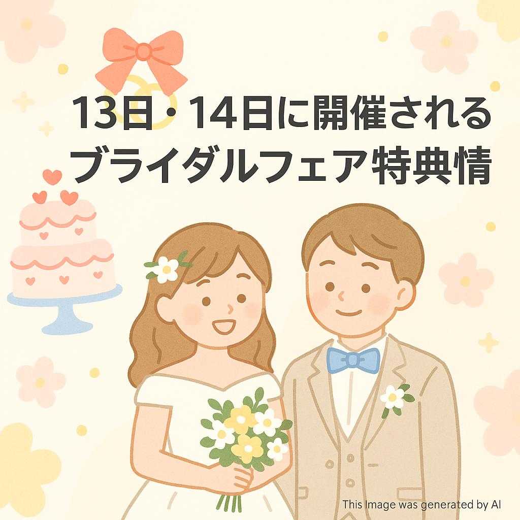 13日・14日に開催されるブライダルフェア特典情報