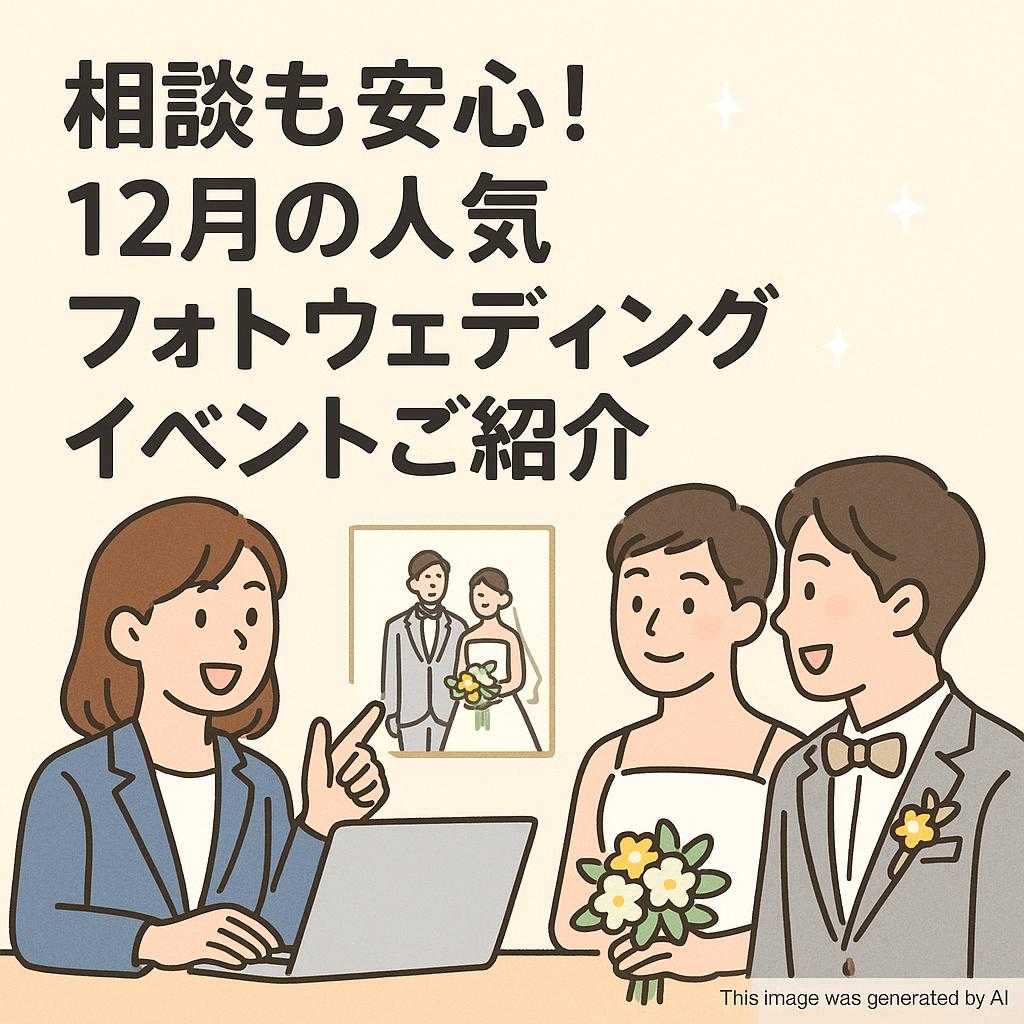 相談も安心!12月の人気フォトウェディングイベントご紹介