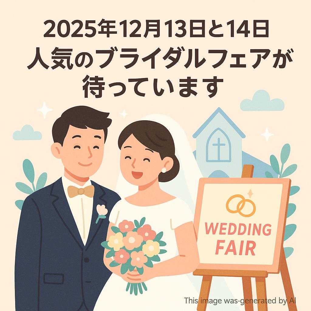 2025年12月13日と14日 人気のブライダルフェアが待っています