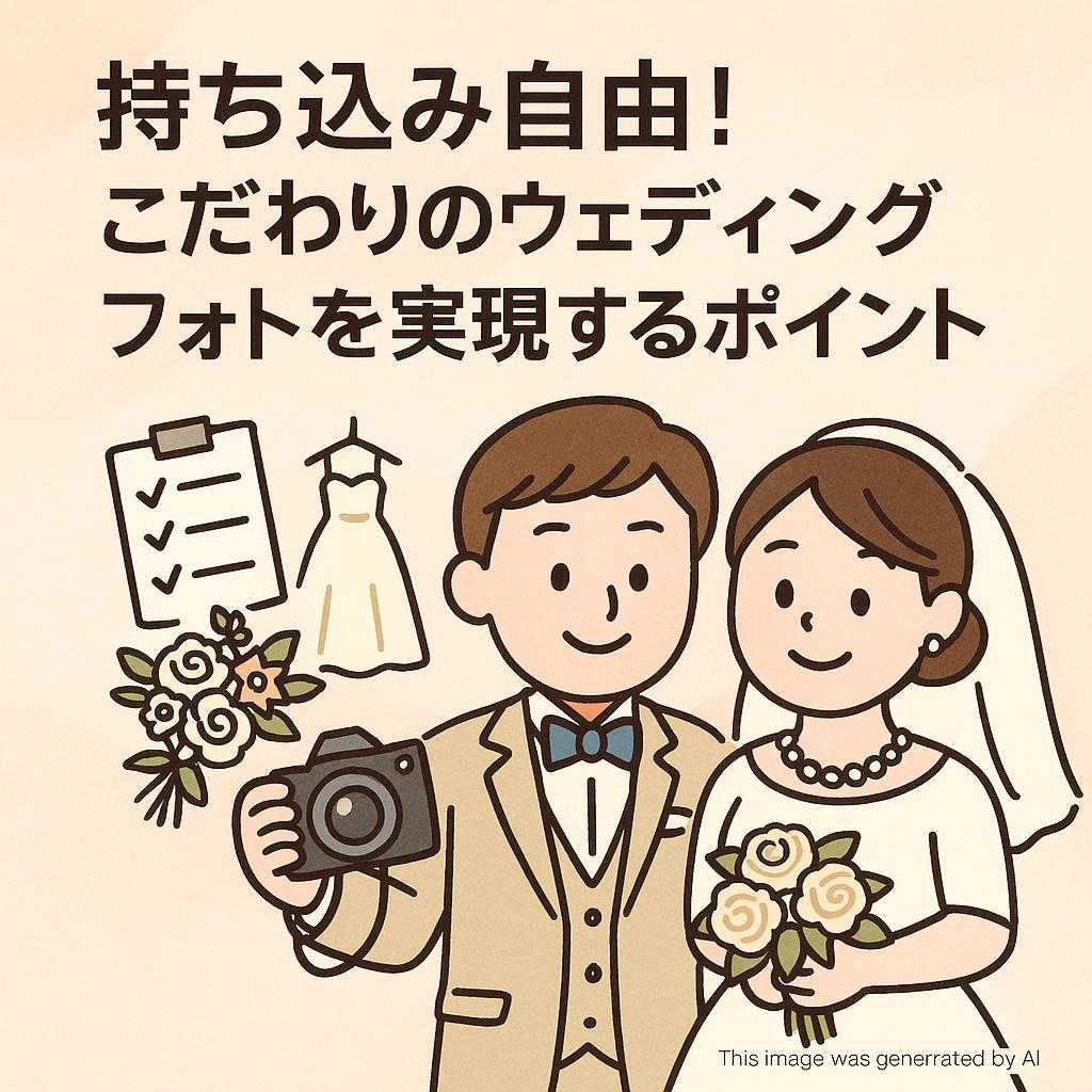 持ち込み自由!こだわりのウェディングフォトを実現するポイント
