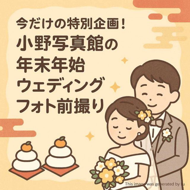今だけの特別企画！小野写真館の年末年始ウェディングフォト前撮り