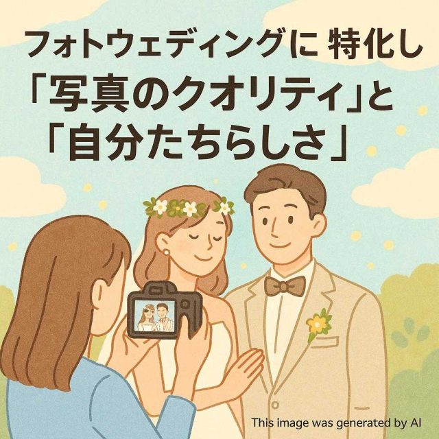 フォトウェディングに特化し、「写真のクオリティ」と「自分たちらしさ」