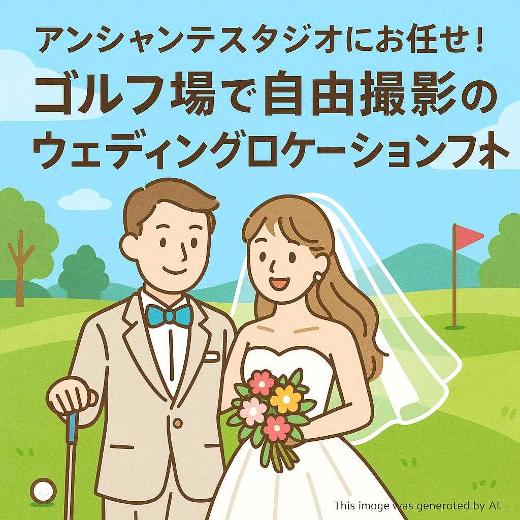 アンシャンテスタジオにお任せ！ゴルフ場で自由撮影のウェディングロケーションフォト