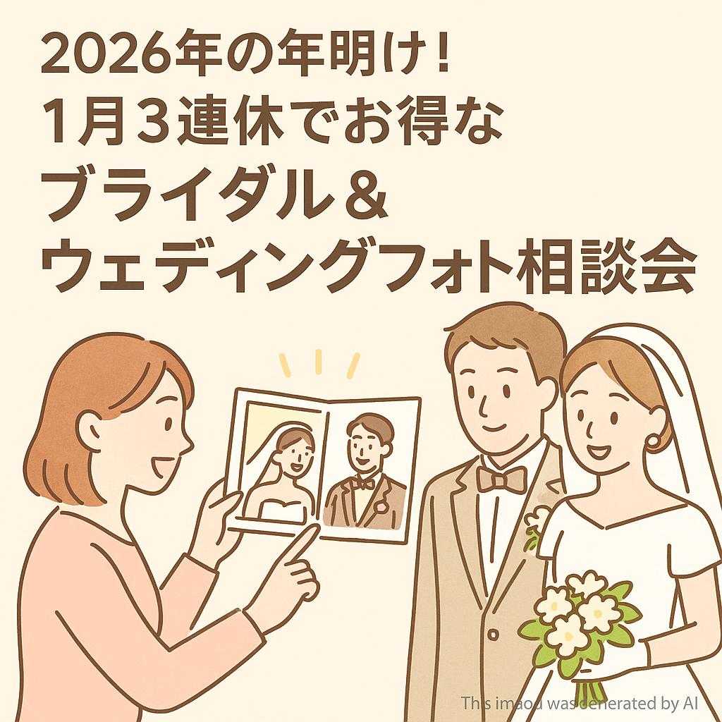 2026年の年明け！１月３連休でお得なブライダル＆ウェディングフォト相談会