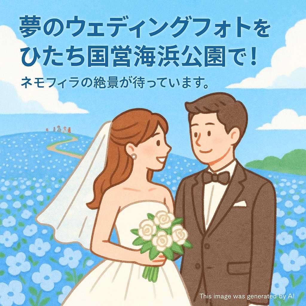 夢のウェディングフォトをひたち国営海浜公園で!ネモフィラの絶景が待っています