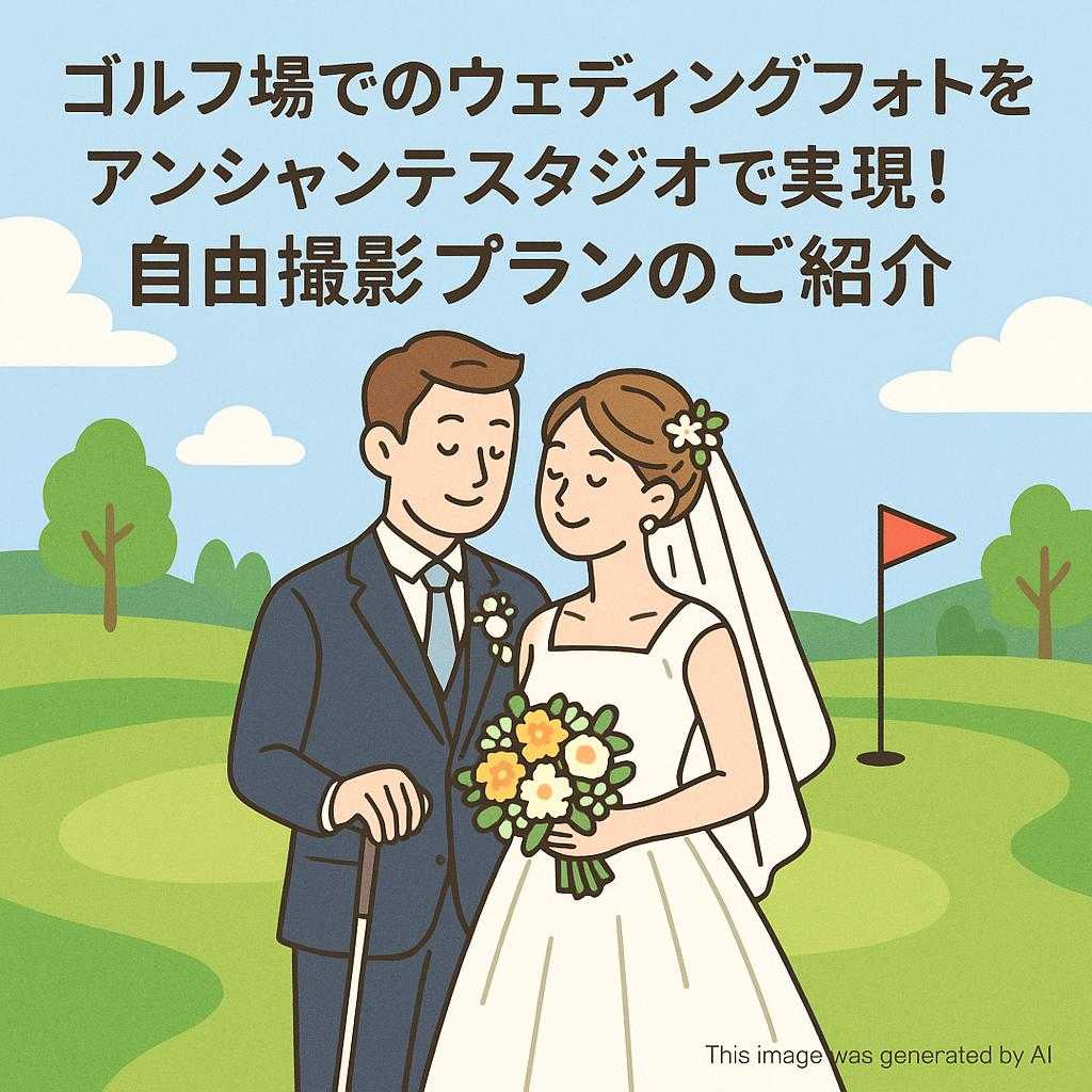 ゴルフ場でのウェディングフォトをアンシャンテスタジオで実現!自由撮影プランのご紹介