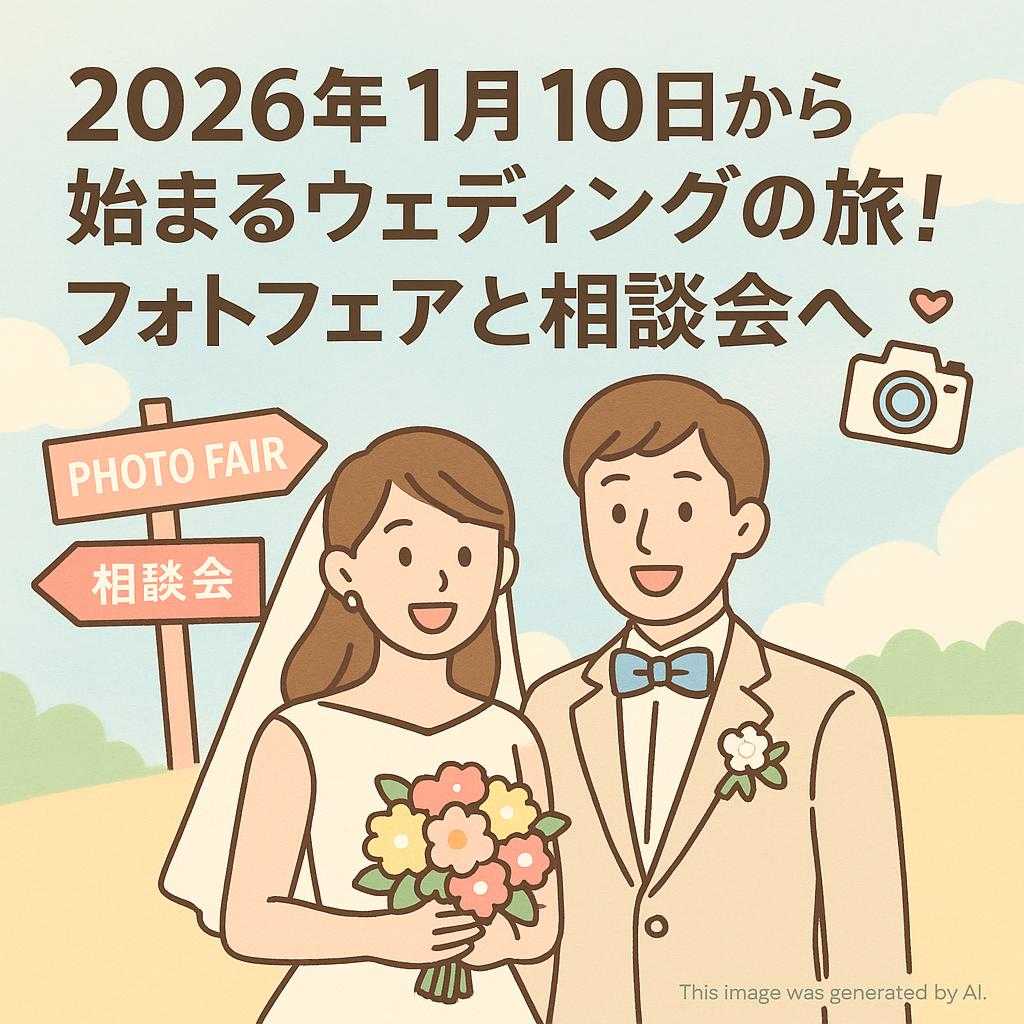 2026年1月10日から始まるウェディングの旅！フォトフェアと相談会へ