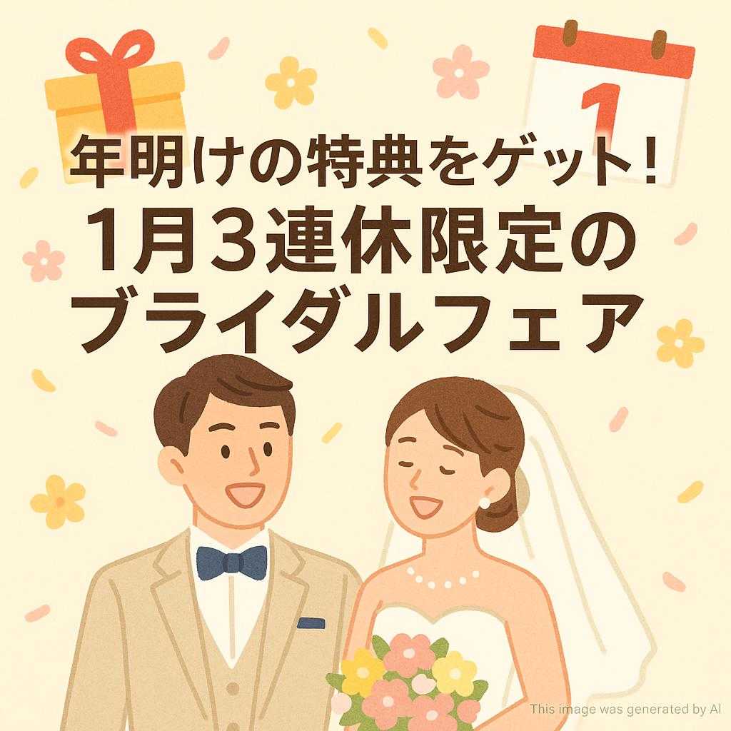 年明けの特典をゲット!1月3連休限定のブライダルフェア