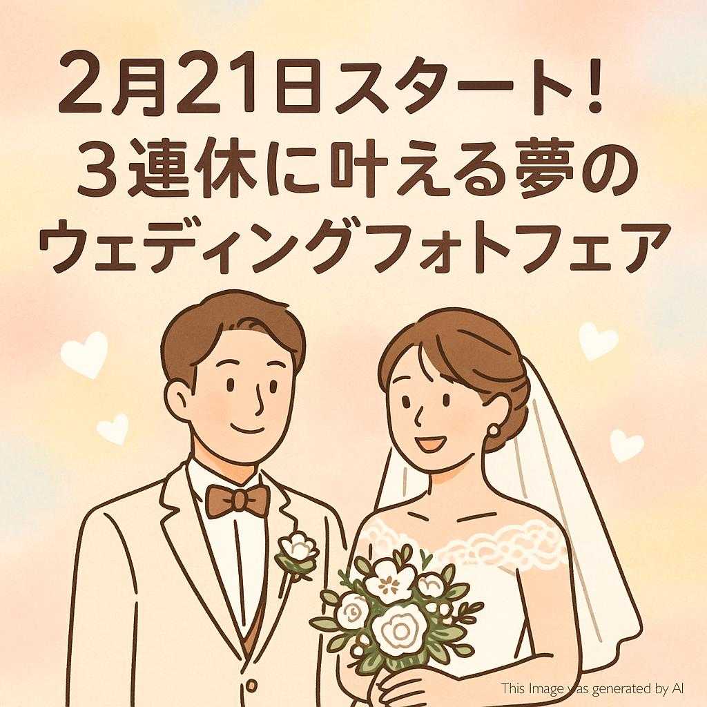2月21日スタート！3連休に叶える夢のウェディングフォトフェア