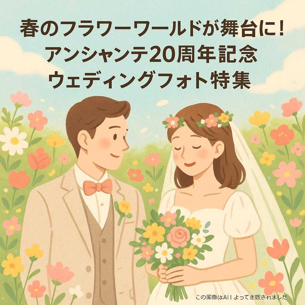 春のフラワーワールドが舞台に！アンシャンテ20周年記念ウェディングフォト特集
