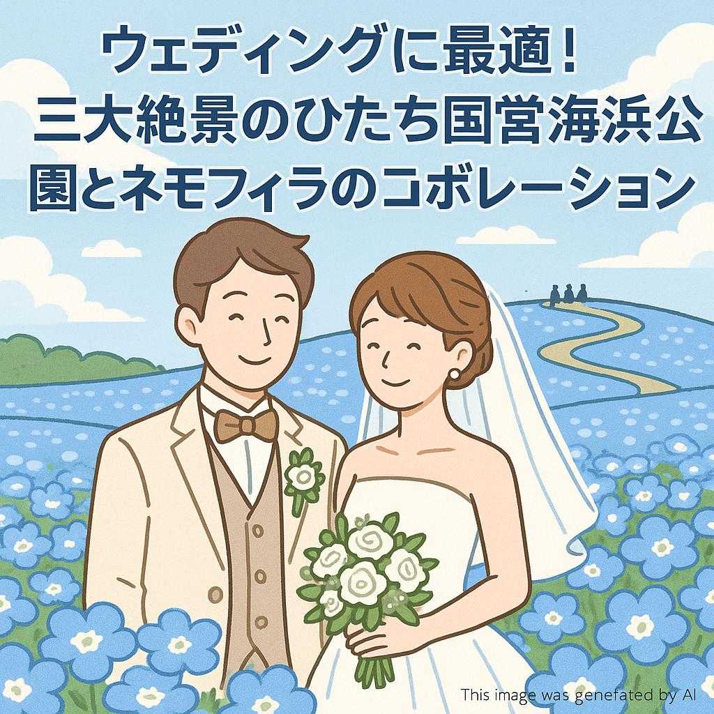 ウェディングに最適！三大絶景のひたち国営海浜公園とネモフィラのコラボレーション