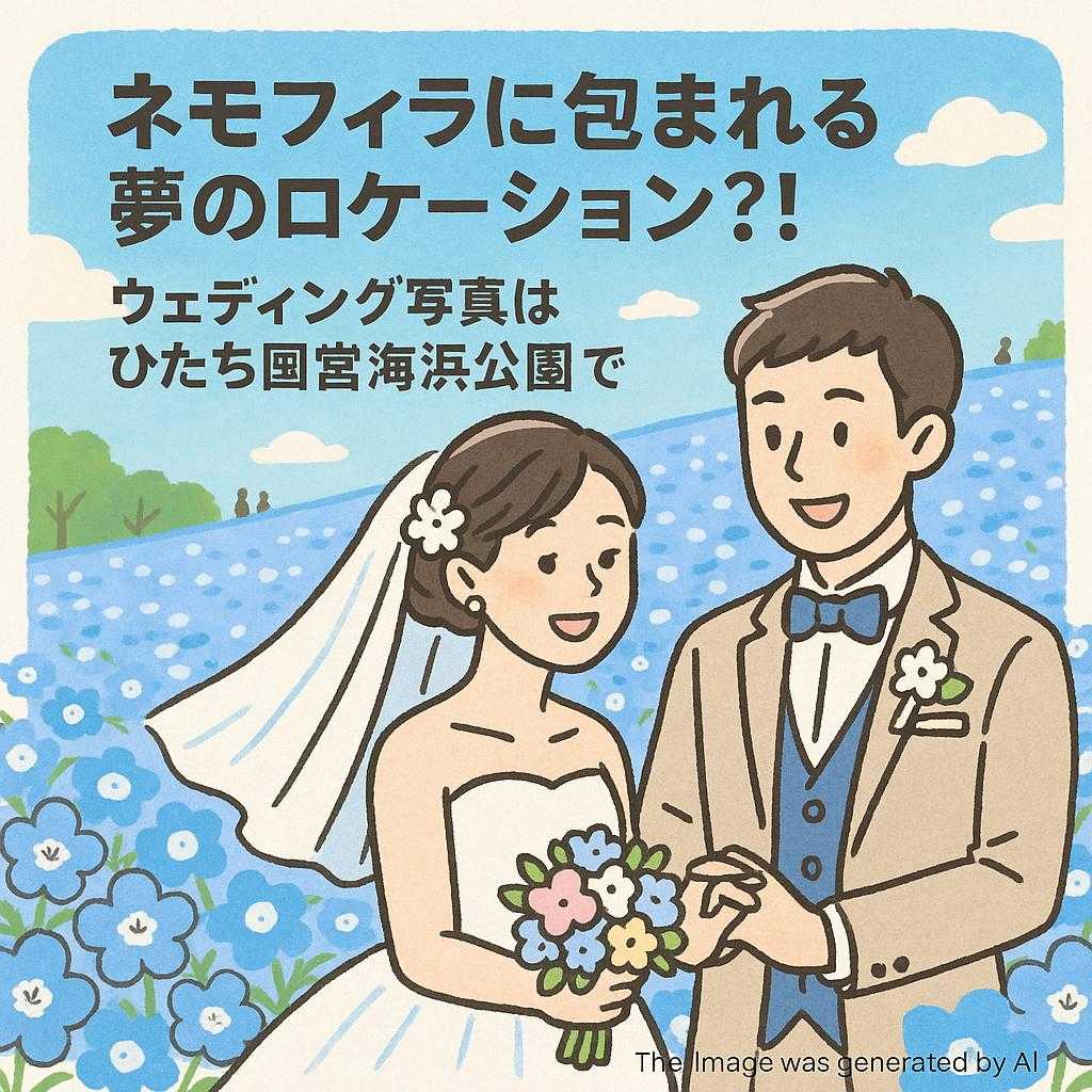 ネモフィラに包まれる夢のロケーション?! ウェディング写真はひたち国営海浜公園で