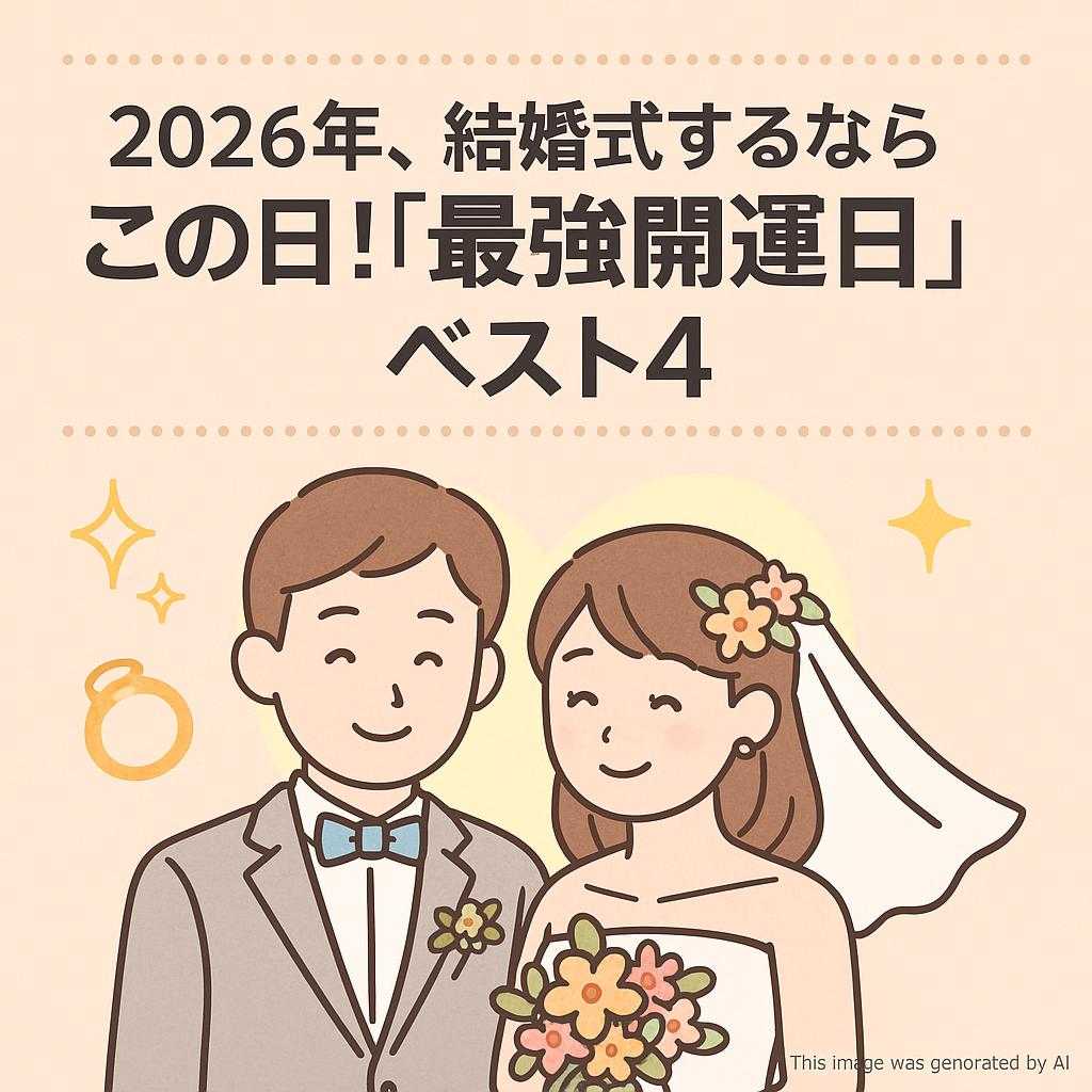 2026年、結婚式するならこの日！「最強開運日」ベスト4