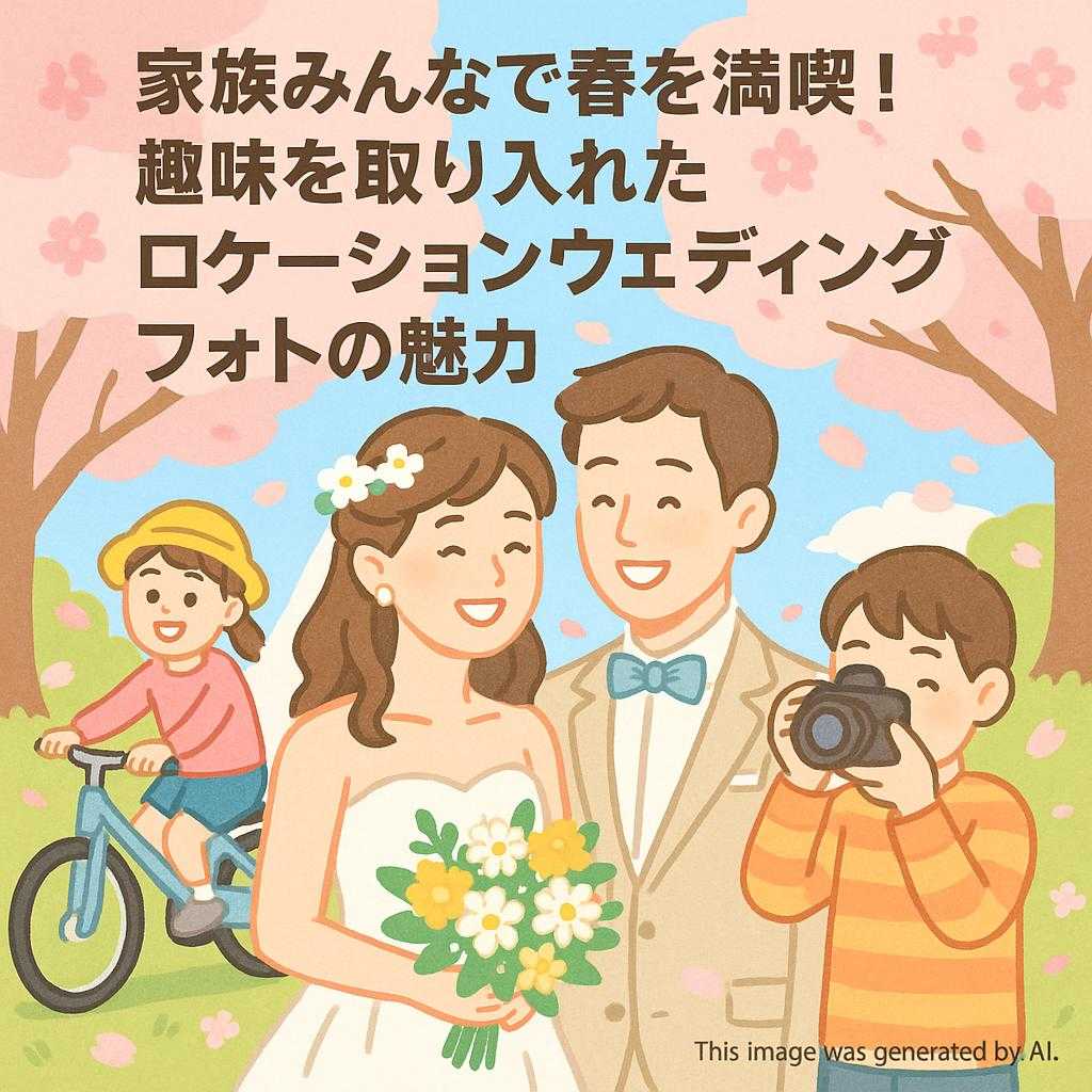 家族みんなで春を満喫！趣味を取り入れたロケーションウェディングフォトの魅力