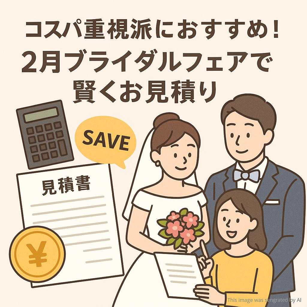 コスパ重視派におすすめ！２月ブライダルフェアで賢くお見積り