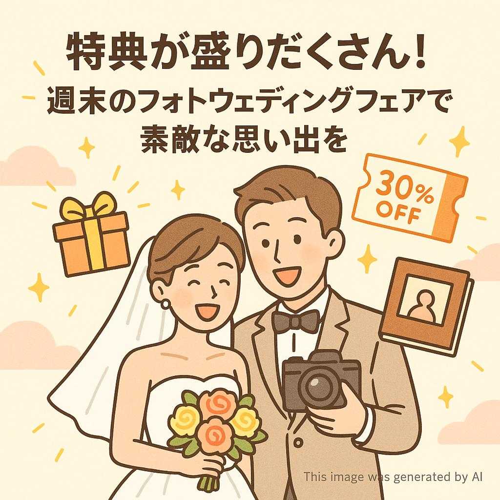 特典が盛りだくさん！週末のフォトウェディングフェアで素敵な思い出を