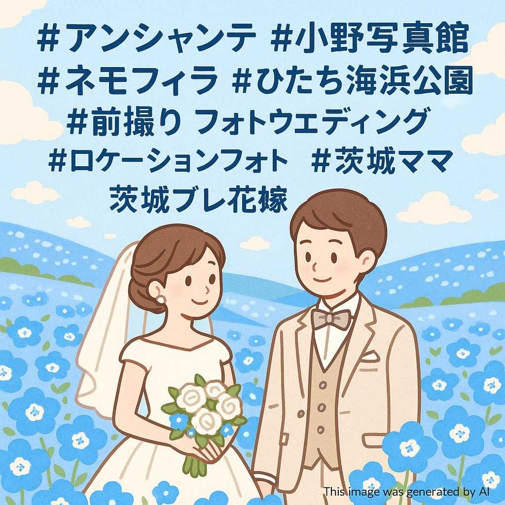 #アンシャンテ #小野写真館 #ネモフィラ #ひたち海浜公園 #前撮り #フォトウェディング #ロケーションフォト #茨城ママ #茨城プレ花嫁