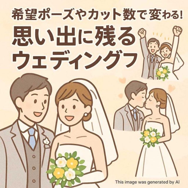 希望ポーズやカット数で変わる！思い出に残るウェディングフォト