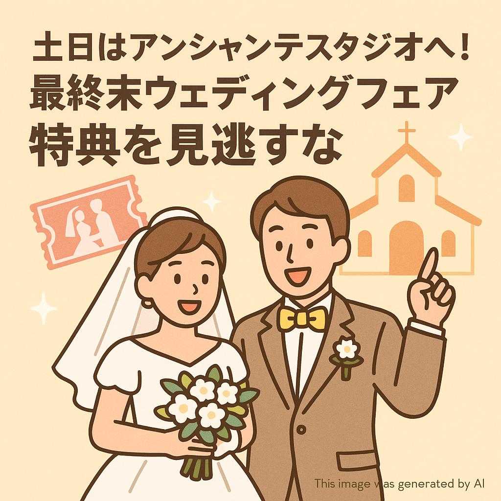 土日はアンシャンテスタジオへ！最終末ウェディングフェア特典を見逃すな