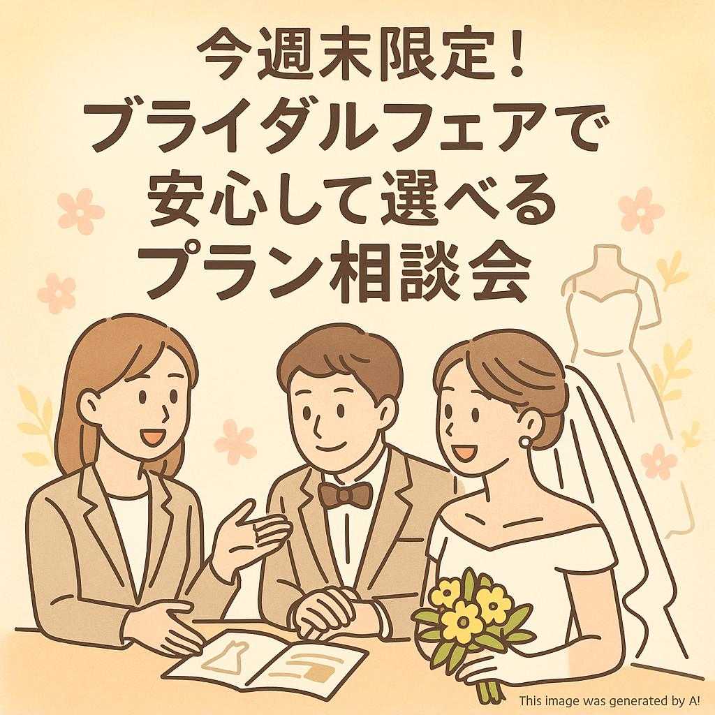 今週末限定！ブライダルフェアで安心して選べるプラン相談会
