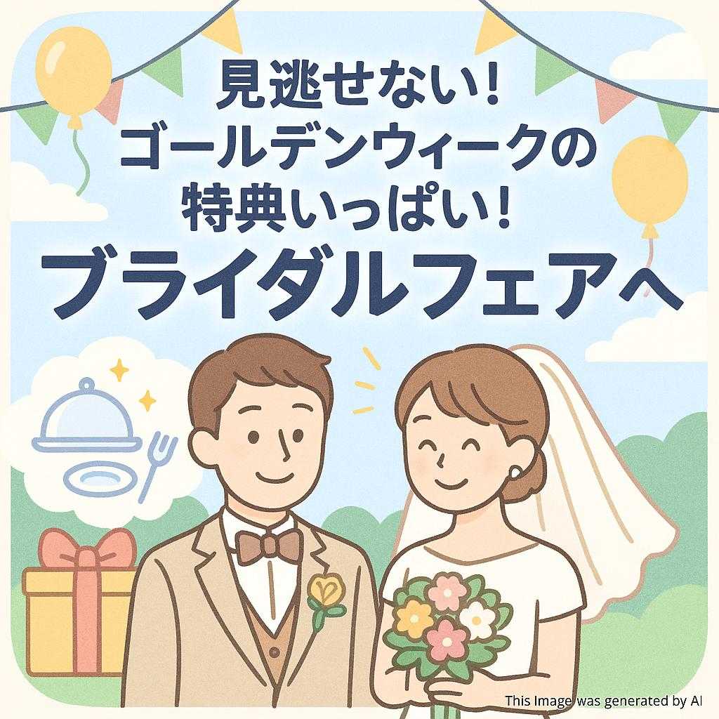 見逃せない！ゴールデンウィークの特典いっぱい！ブライダルフェアへ