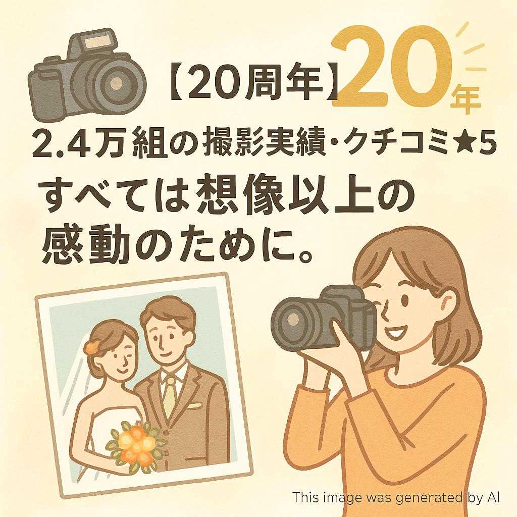 【20周年】2.4万組の撮影実績・クチコミ★5。すべては想像以上の感動のために。