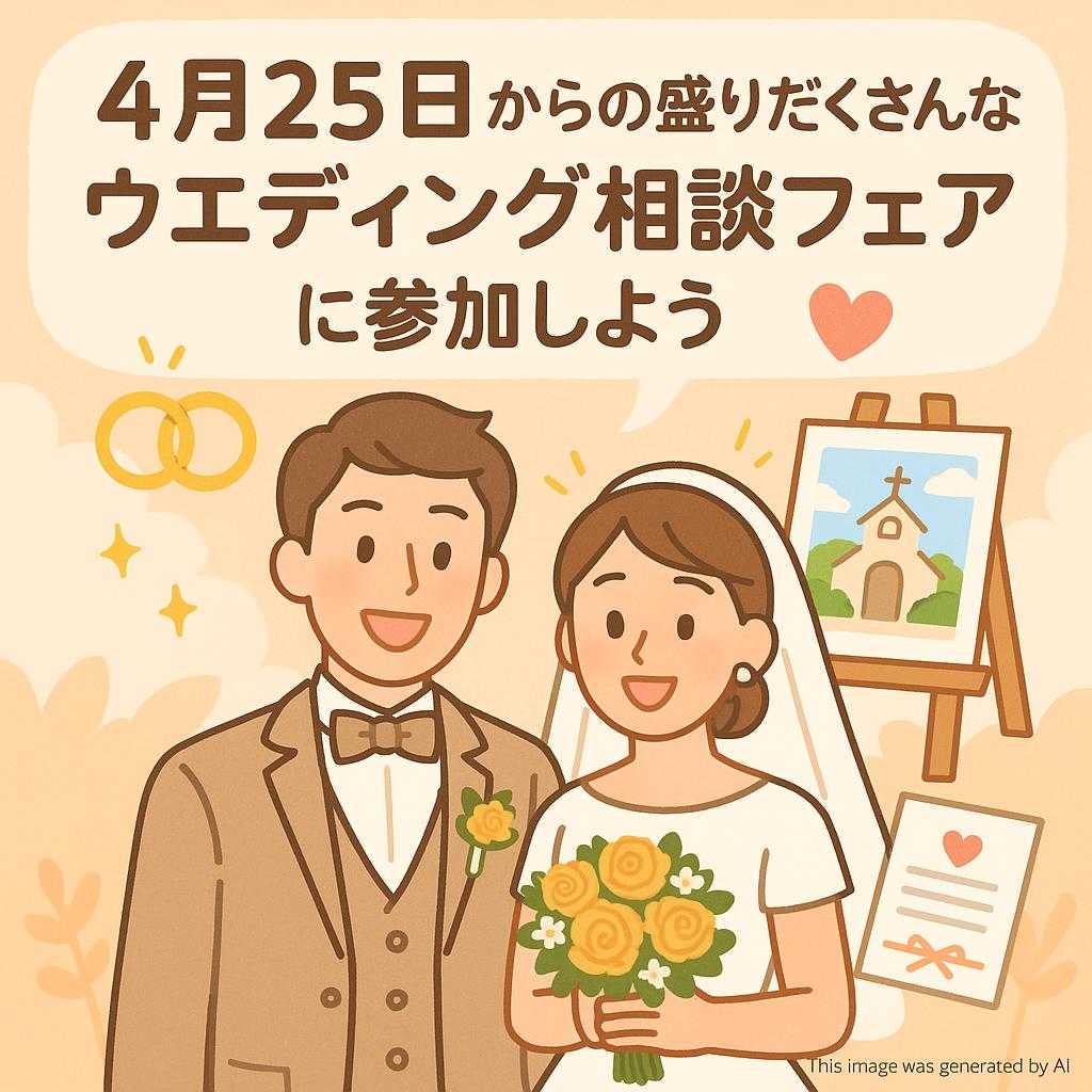 4月25日からの盛りだくさんなウェディング相談フェアに参加しよう