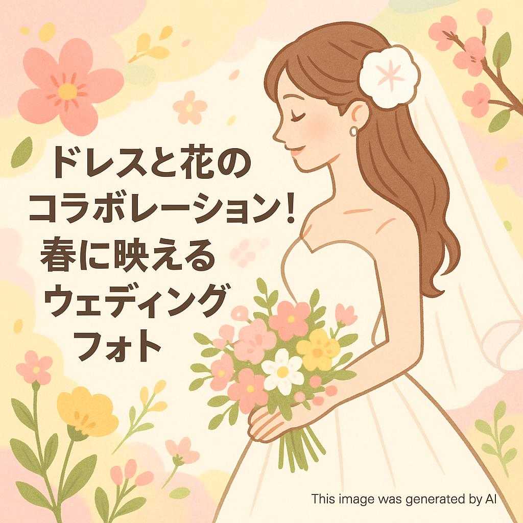 ドレスと花のコラボレーション！春に映えるウェディングフォト