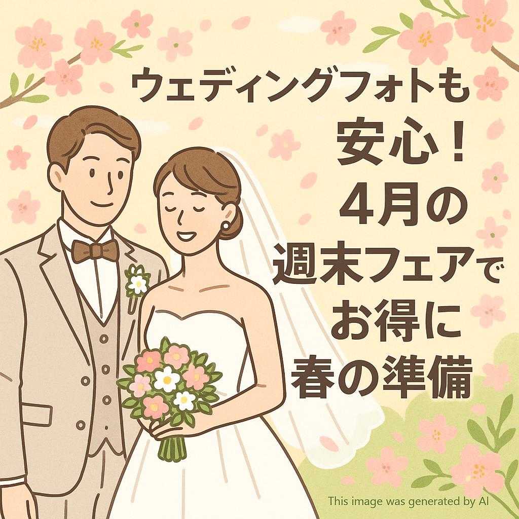 ウェディングフォトも安心！4月の週末フェアでお得に春の準備