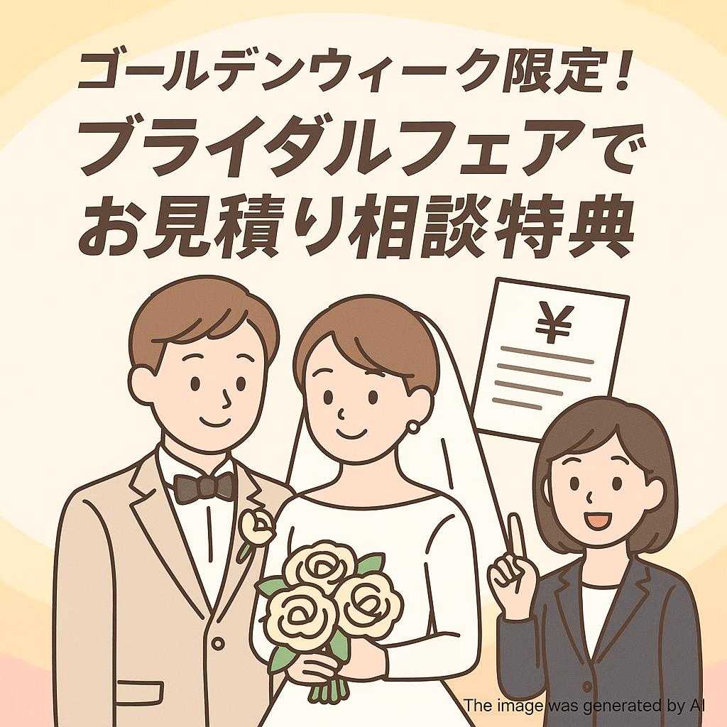 ゴールデンウィーク限定！ブライダルフェアでお見積り相談特典