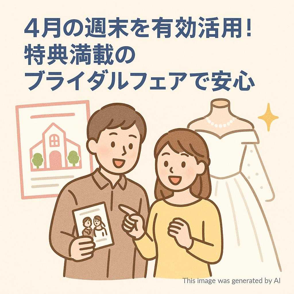 4月の週末を有効活用！特典満載のブライダルフェアで安心