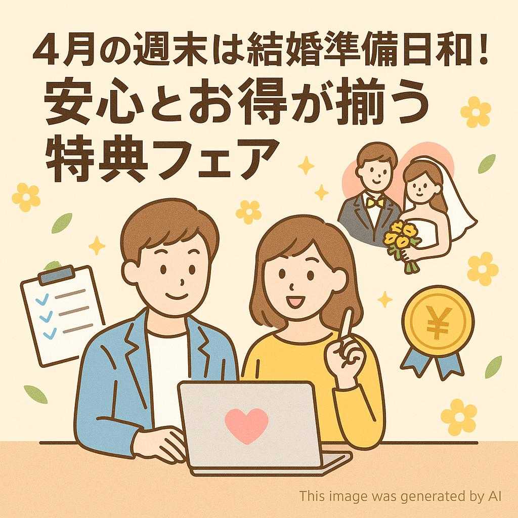 4月の週末は結婚準備日和！安心とお得が揃う特典フェア
