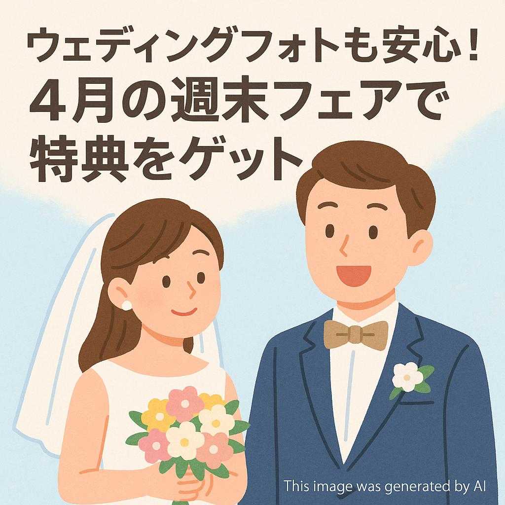 ウェディングフォトも安心！4月の週末フェアで特典をゲット