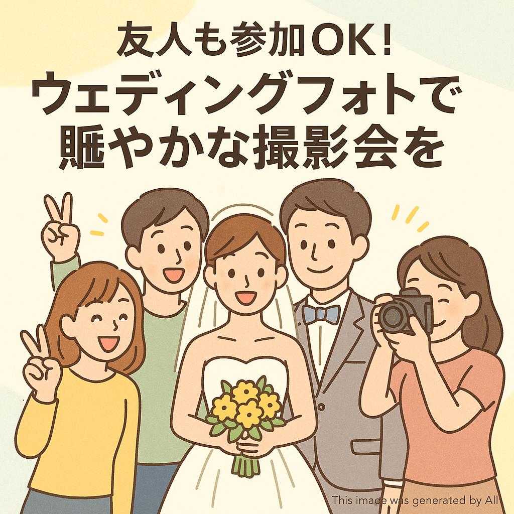 友人も参加OK!ウェディングフォトで賑やかな撮影会を