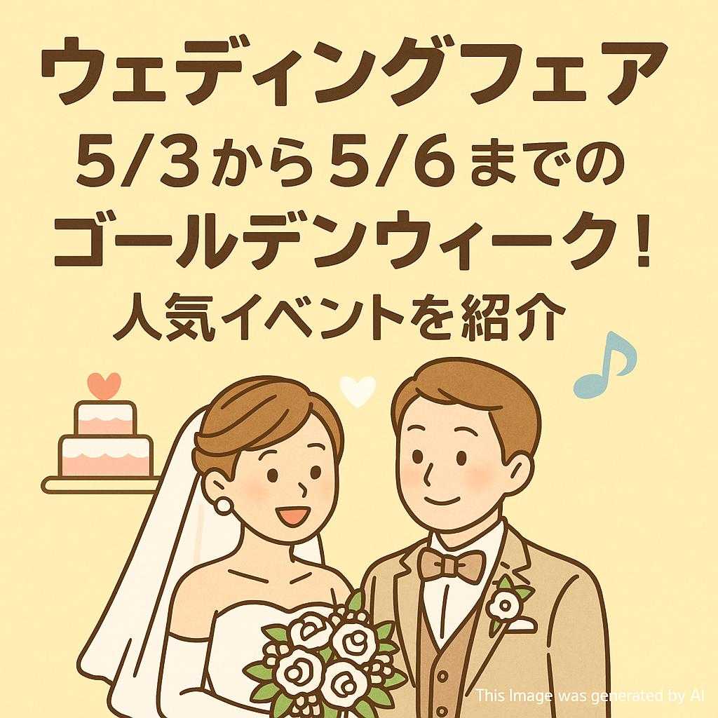 ウェディングフェア5/3から5/6までのゴールデンウェーク!人気イベントを紹介